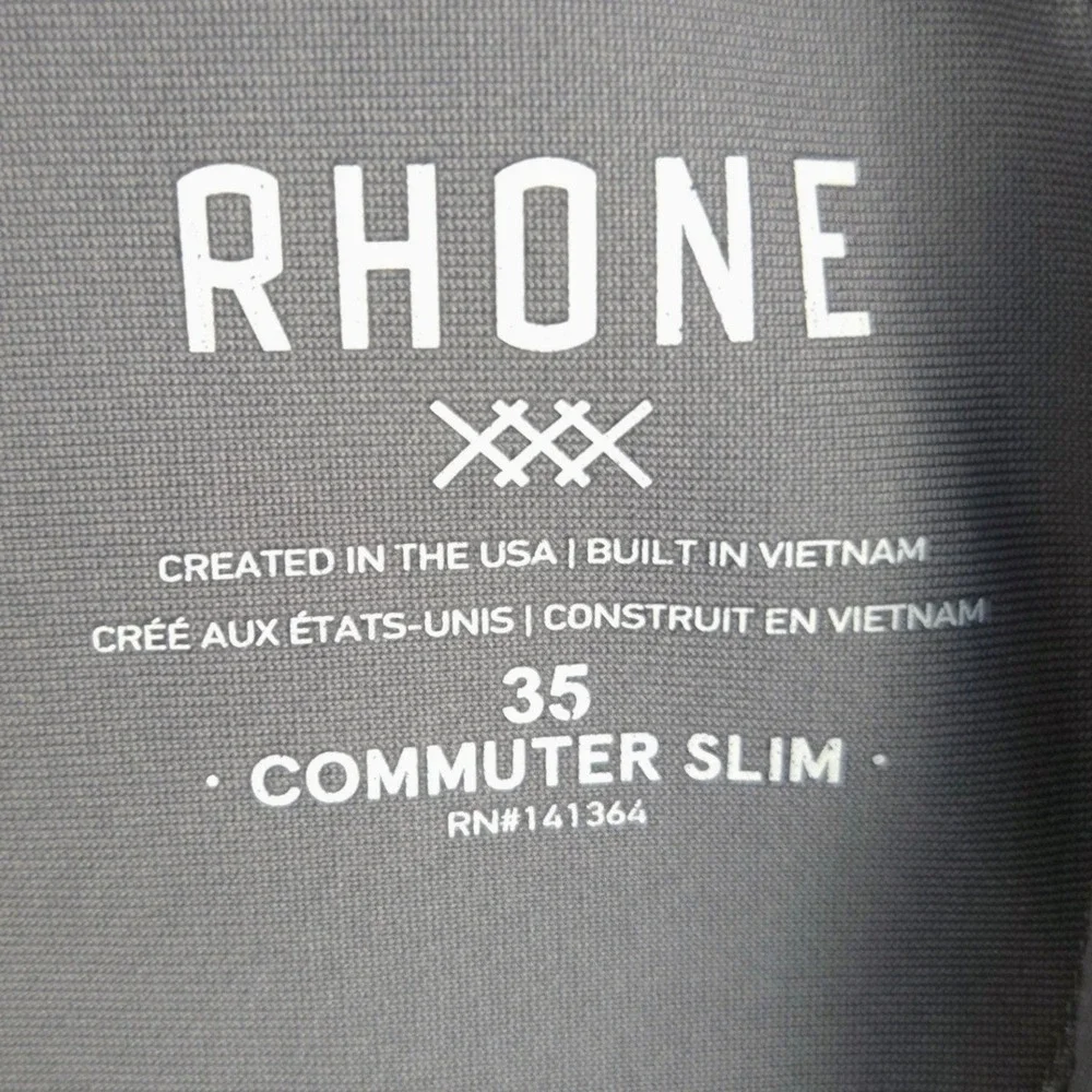 Rhone Commuter Slim Pants Mens Gray Performance Trousers Chino 35‎ (Fits 36x31)